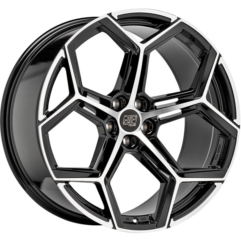 Cerchio MSW Msw 53 Gloss Black Full Polished 5 fori 19\" 8X19 ET45 5x114.3