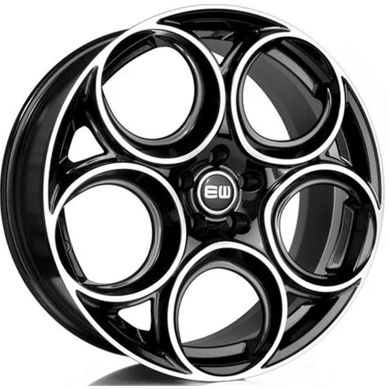 Cerchio EW Ew24 Veloce Black Polished 5 fori 20\" 8.5X20 ET33 5x110