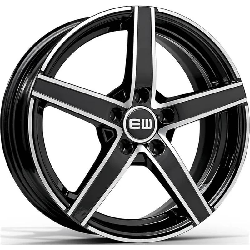 Cerchio EW Ew12 Jazzy Black Polished 5 fori 18\" 7.5X18 ET34 5x110