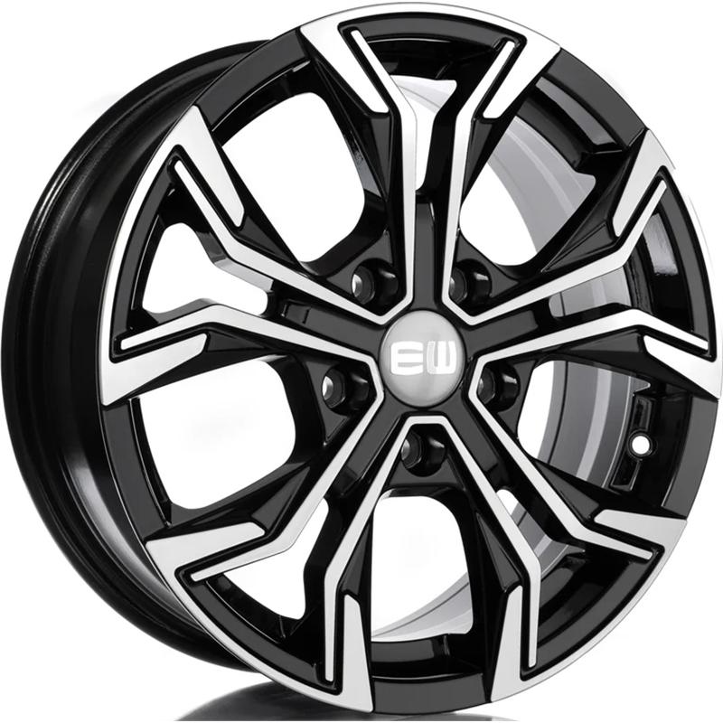 Cerchio EW Ej12 Vigor Black Polished 5 fori 16\" 6.5X16 ET42 5x112