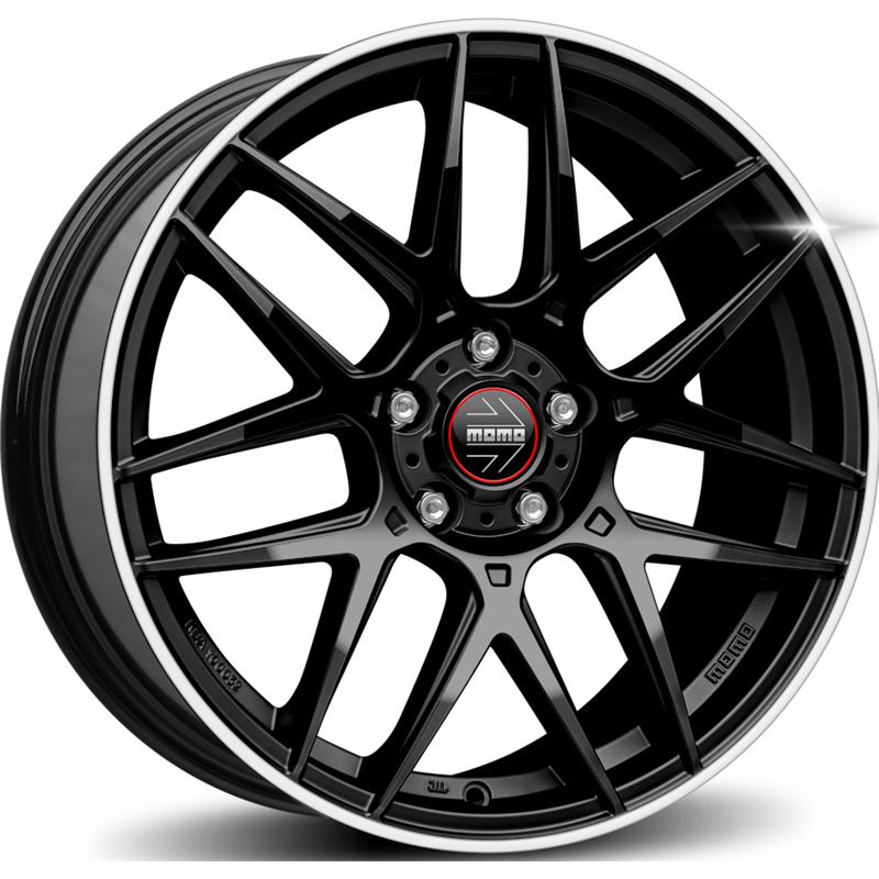 Cerchio MOMO WHEELS Competizione Nero Lucido Diamantato 5 fori 18\" 8X18 ET40 5x114.3