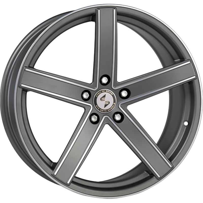 Cerchi in Lega ETA BETA Uros Matt Anthracite Full Polish 5 fori 18\" 8X18 ET50 5x108
