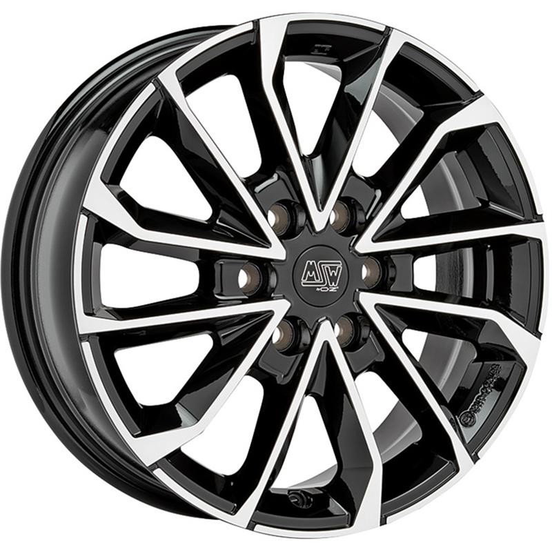 Cerchio MSW Msw 42 Van Gloss Black Full Polished 6 fori 17\" 6.5X17 ET54 6x130
