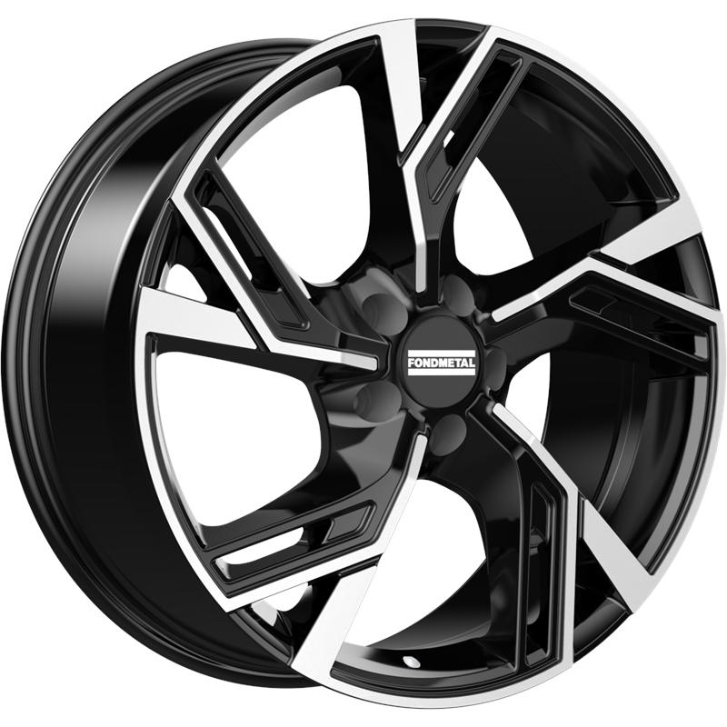 Cerchio FONDMETAL Atena Glossy Black Machined 5 fori 18\" 8X18 ET39 5x112