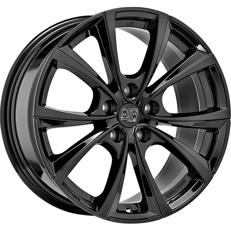 Cerchio MSW Msw 27t Glossy Black 5 fori 19\" 9.5X19 ET45 5x114.3