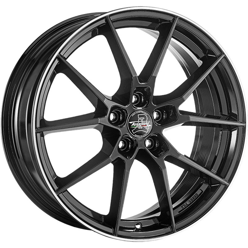 Cerchi in Lega ARCASTING Ary Black Lip Polished 5 fori 22\" 9.5X22 ET55 5x112