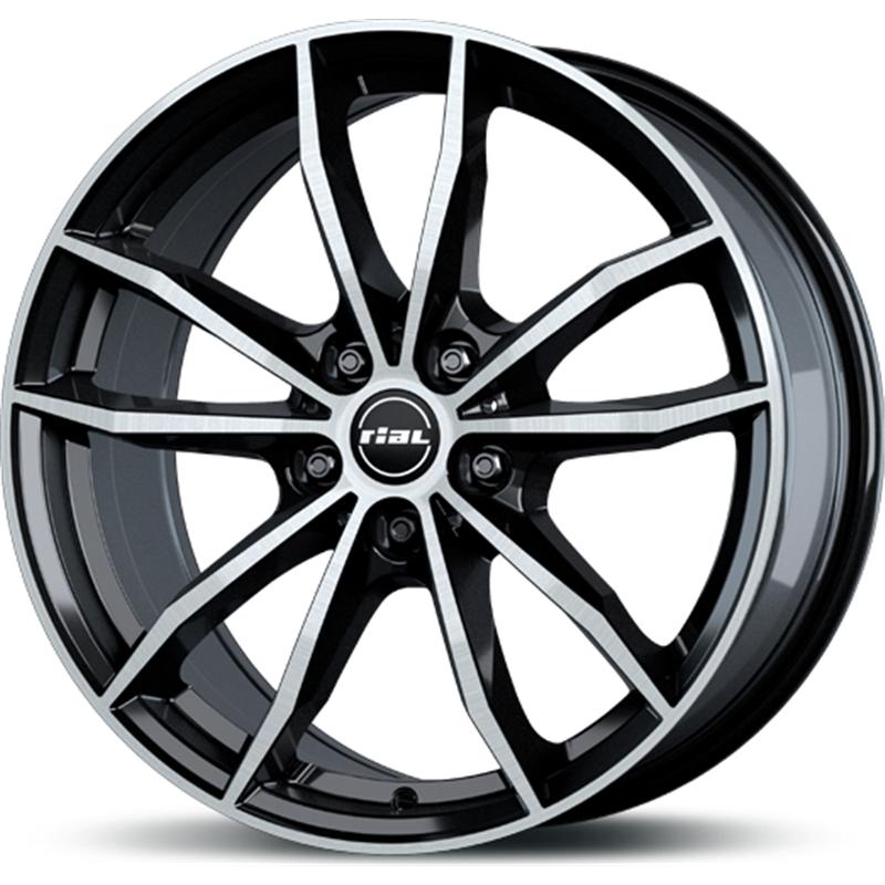 Cerchio RIAL X12 Diamant Schwarz Frontpoliert 5 fori 18\" 7.5X18 ET46 5x112