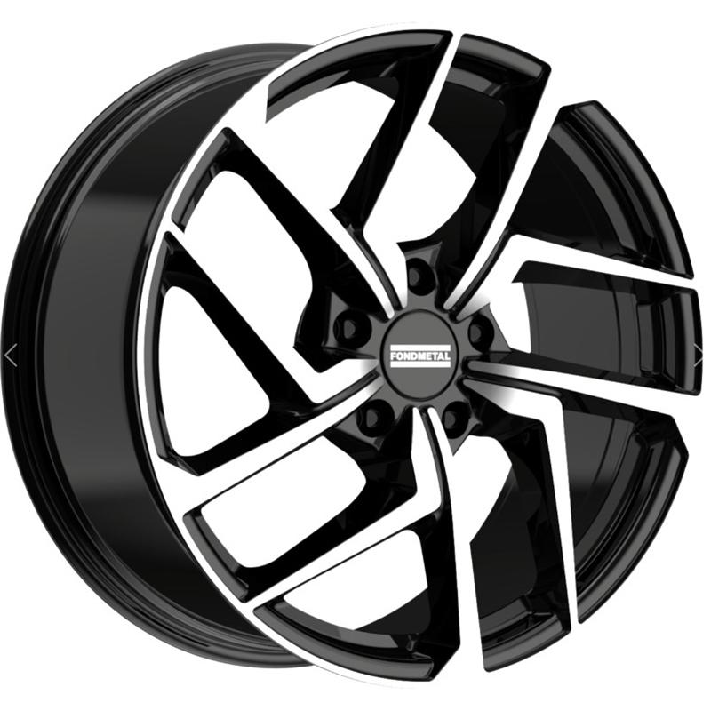 Cerchio FONDMETAL Taara Glossy Black Machined 5 fori 19\" 8X19 ET44 5x112