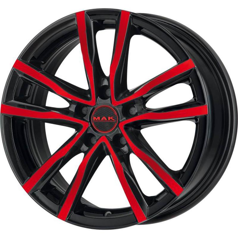 Cerchi in Lega MAK Milano Black And Red 5 fori 16\" 6.5X16 ET40 5x114.3