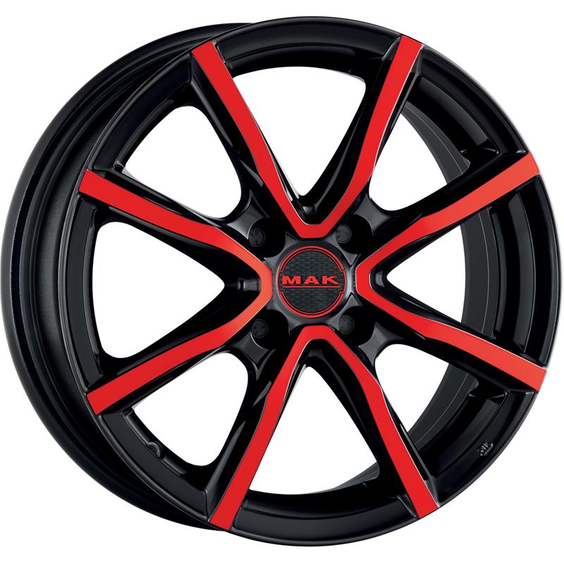 Cerchi in Lega MAK Milano 4 Black And Red 4 fori 16\" 6.5X16 ET25 4x108