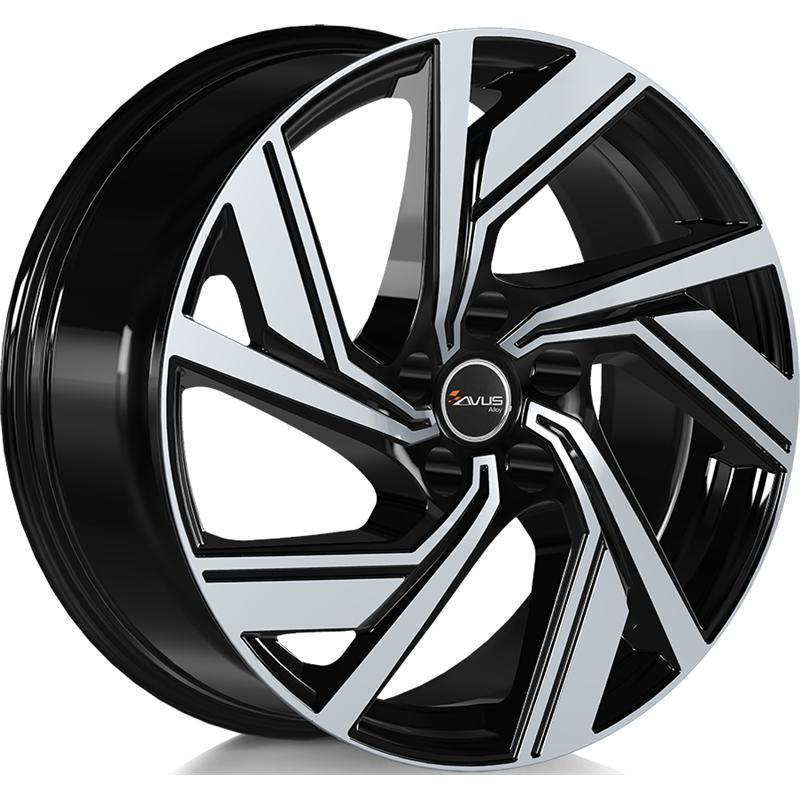 Cerchio AVUS AC-521 Black Polished 5 fori 18\" 8X18 ET35 5x112