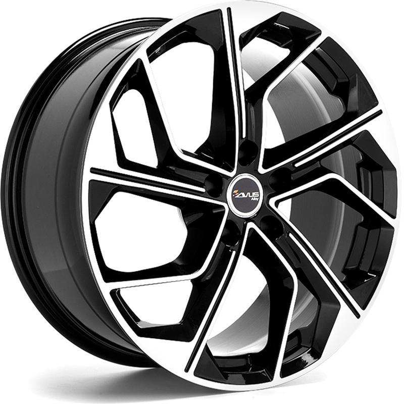 Cerchio AVUS AC-522 Black Polished 5 fori 18\" 8X18 ET35 5x112