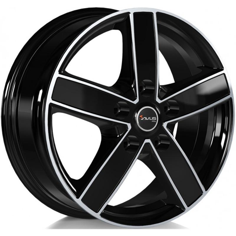 Cerchio AVUS AC-V51 Black Polished 5 fori 18\" 7.5X18 ET38 5x114.3