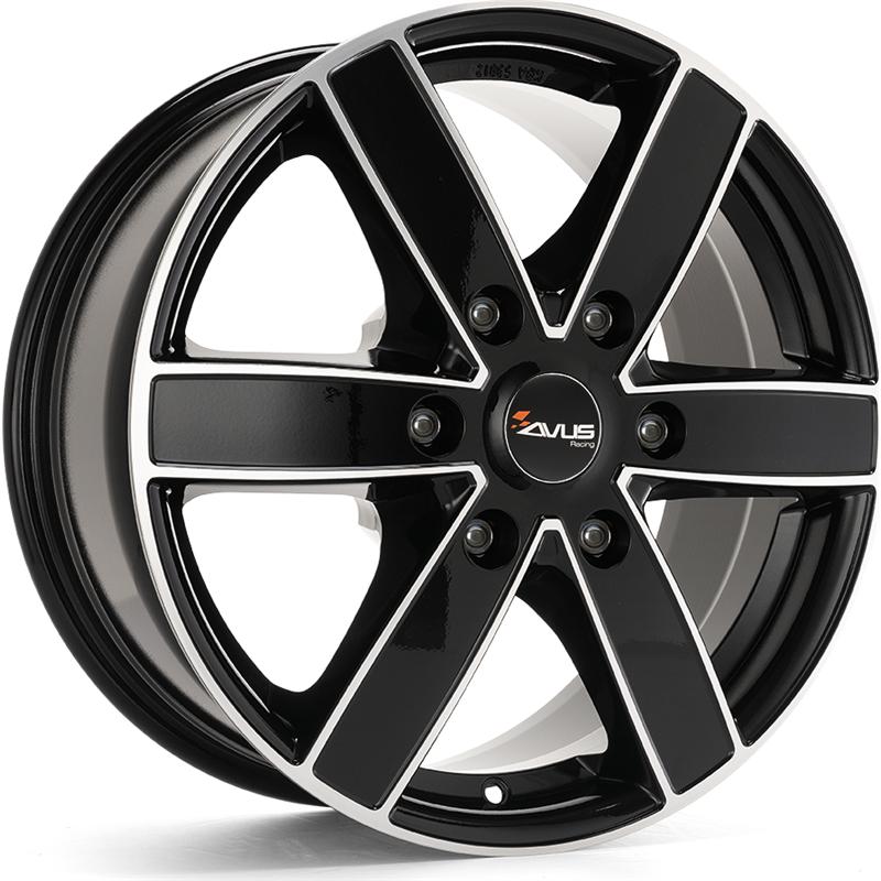 Cerchio AVUS AC-V61 Black Polished 6 fori 17\" 7.5X17 ET30 6x114.3