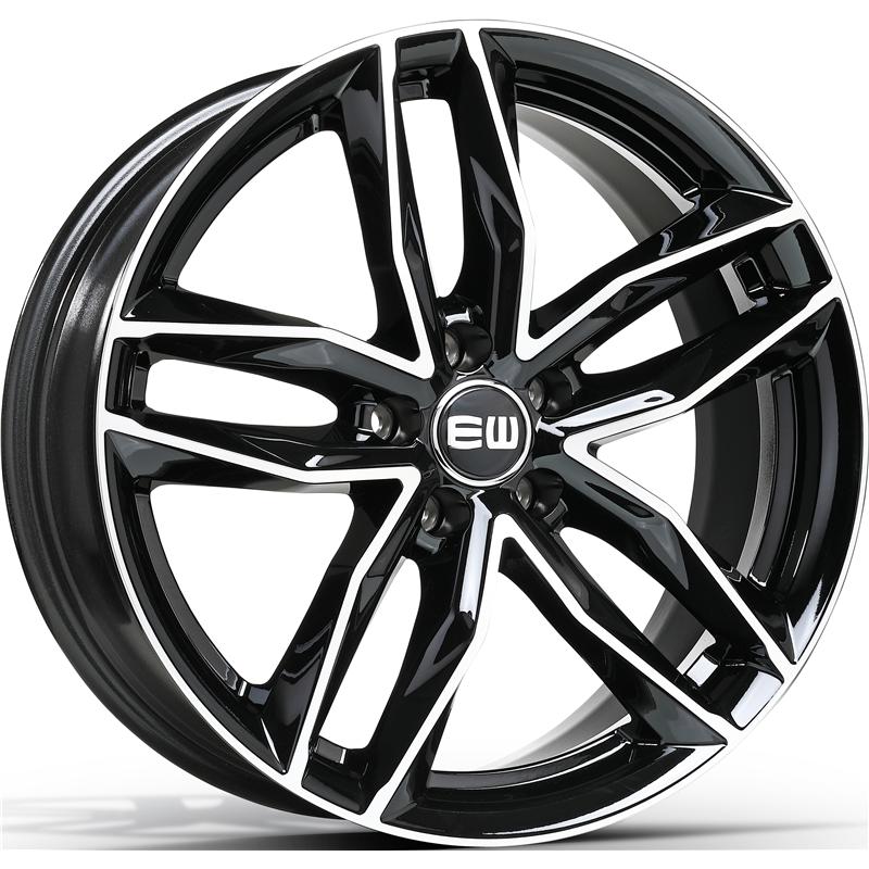 Cerchio EW Ew04 Must Black Polished 5 fori 18\" 8X18 ET35 5x100
