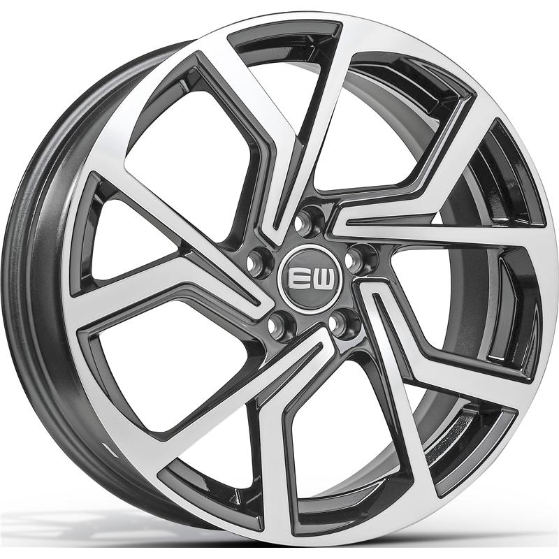 Cerchi in Lega EW Ew09 Cyclone Palladium Polished 5 fori 17\" 7X17 ET40 5x100
