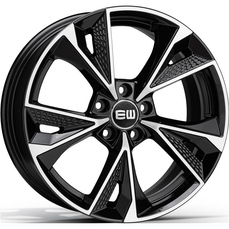 Cerchio EW Ew15 Luster Black Polished 5 fori 18\" 8X18 ET45 5x112