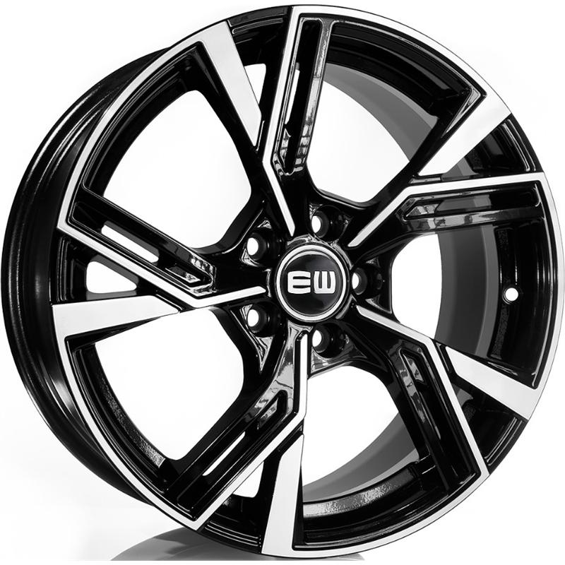 Cerchio EW Ew16 Thoth Black Polished 5 fori 17\" 7.5X17 ET36 5x100