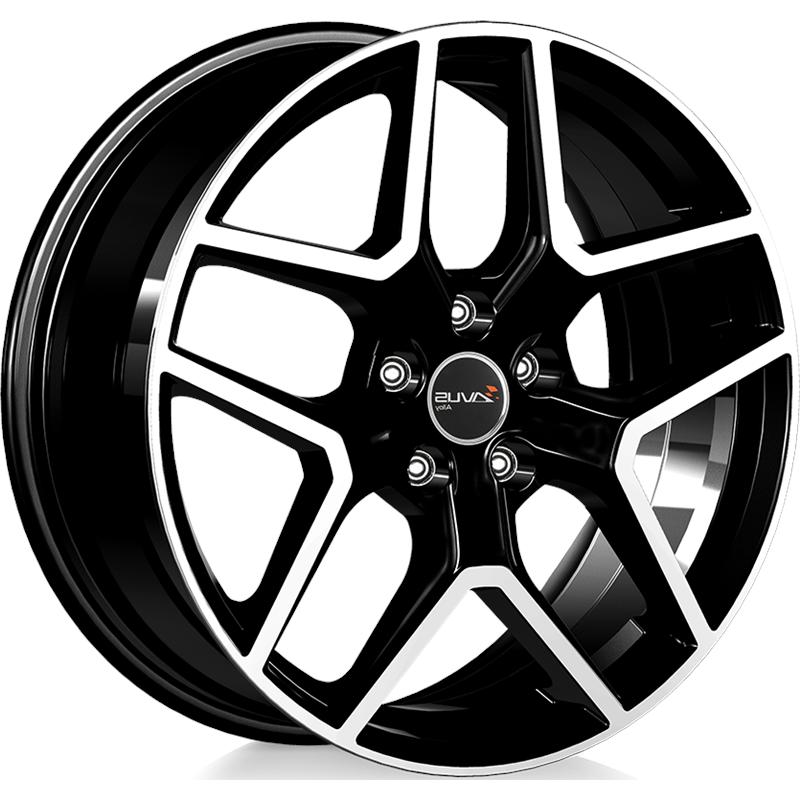 Cerchio AVUS AC-519 Black Polished 5 fori 18\" 7.5X18 ET45 5x108