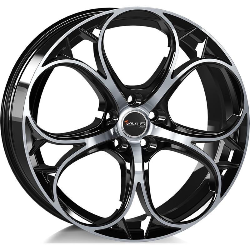 Cerchio AVUS AC-520 Black Polished 5 fori 18\" 8X18 ET33 5x110