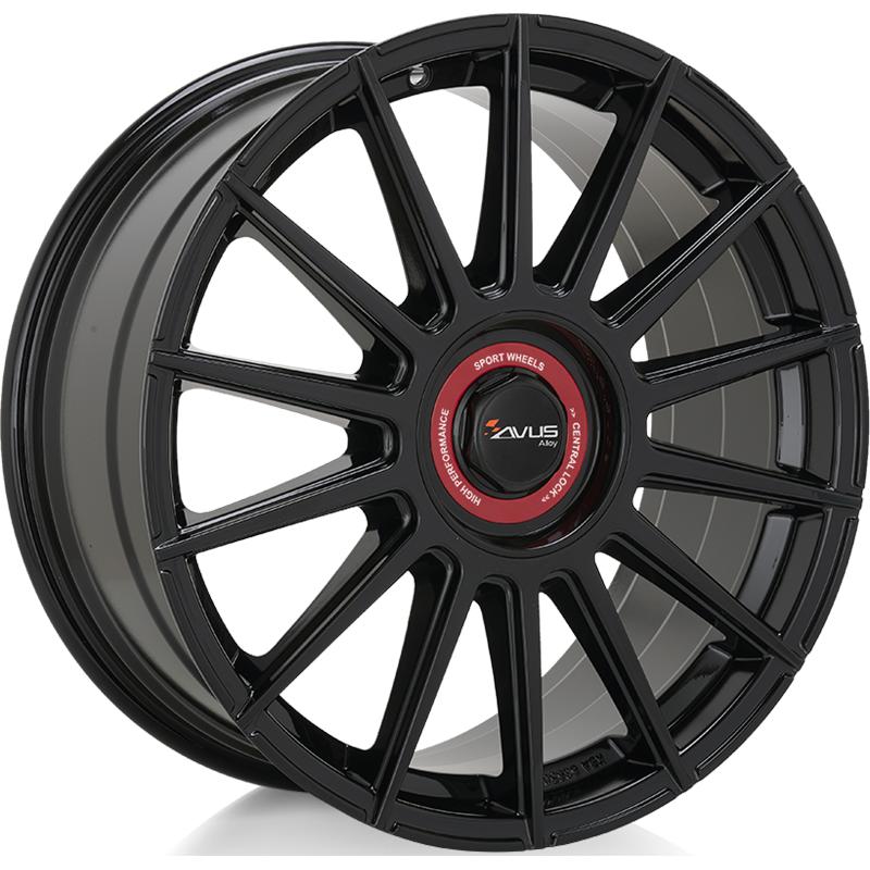 Cerchio AVUS AC-M09 Black Cap Rosso 5 fori 18\" 8X18 ET45 5x108