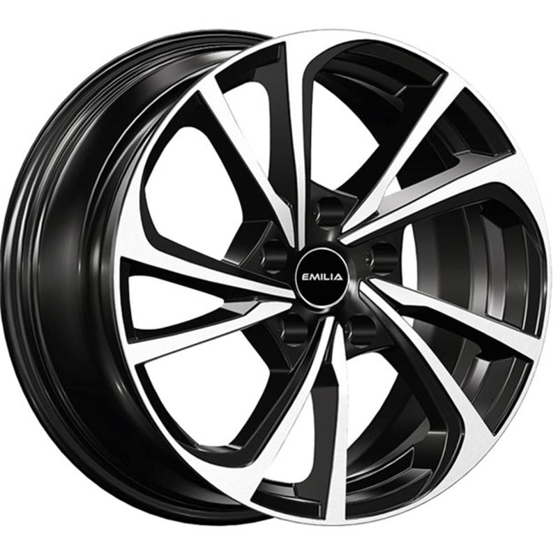 Cerchi in Lega EMILIA CERCHI Liegi Black Polish 5 fori 17\" 7X17 ET40 5x114.3