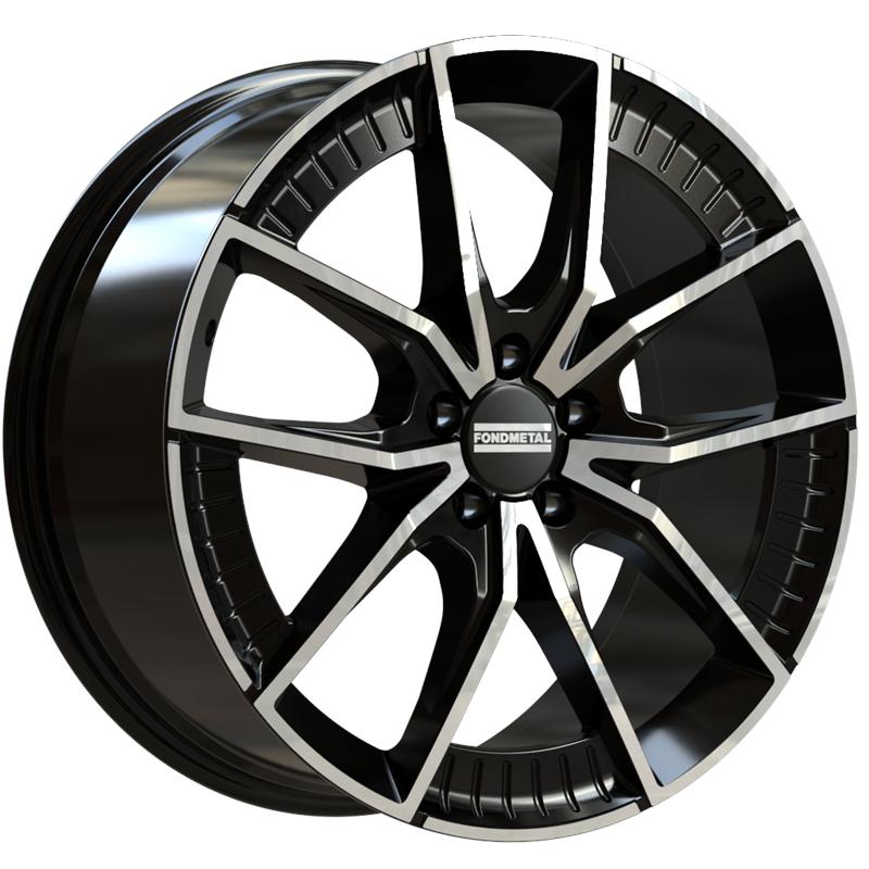 Cerchio FONDMETAL Elatha Glossy Black Machined 5 fori 18\" 8X18 ET39 5x112