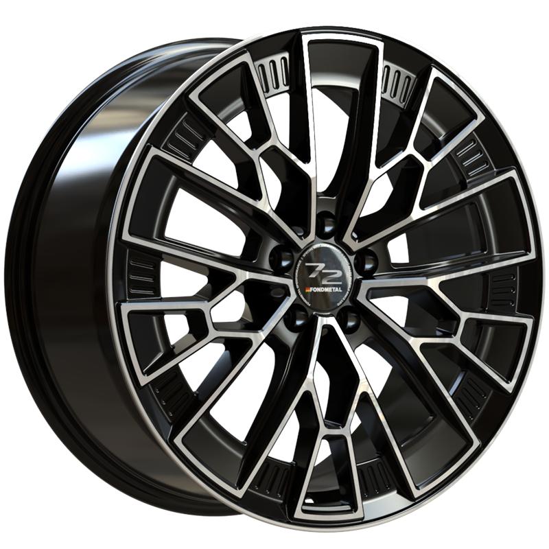 Cerchio FONDMETAL 1972 Glossy Black Machined 5 fori 19\" 8.5X19 ET44 5x108