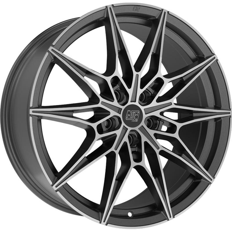 Cerchio MSW Msw 75 Matt Gun Metal Full Polished 5 fori 20\" 8X20 ET35 5x120
