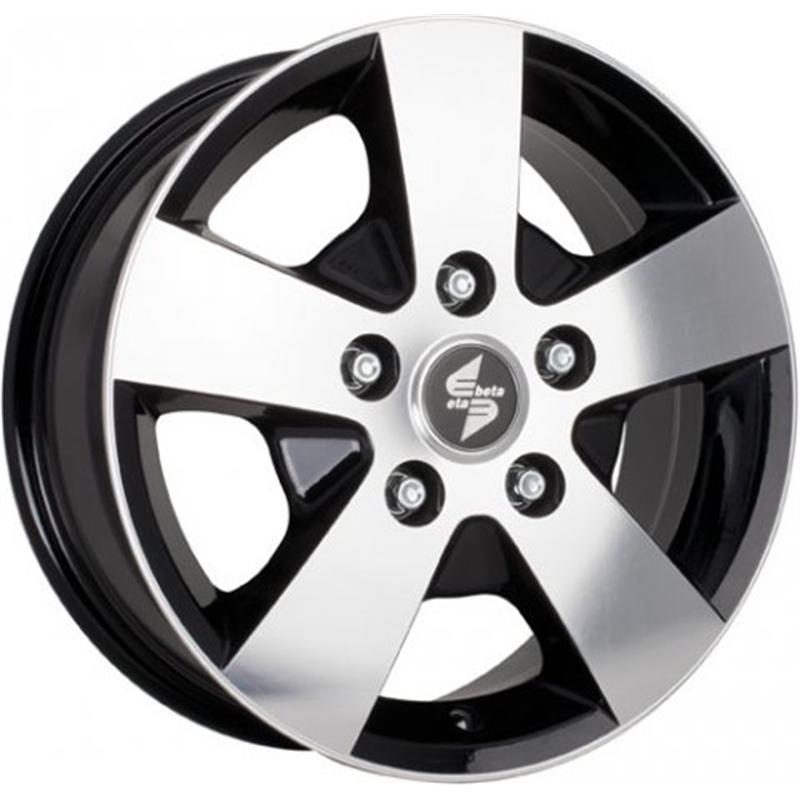 Cerchio ETA BETA Atria Matt Black Full Polish 5 fori 16\" 6.5X16 ET55 5x160