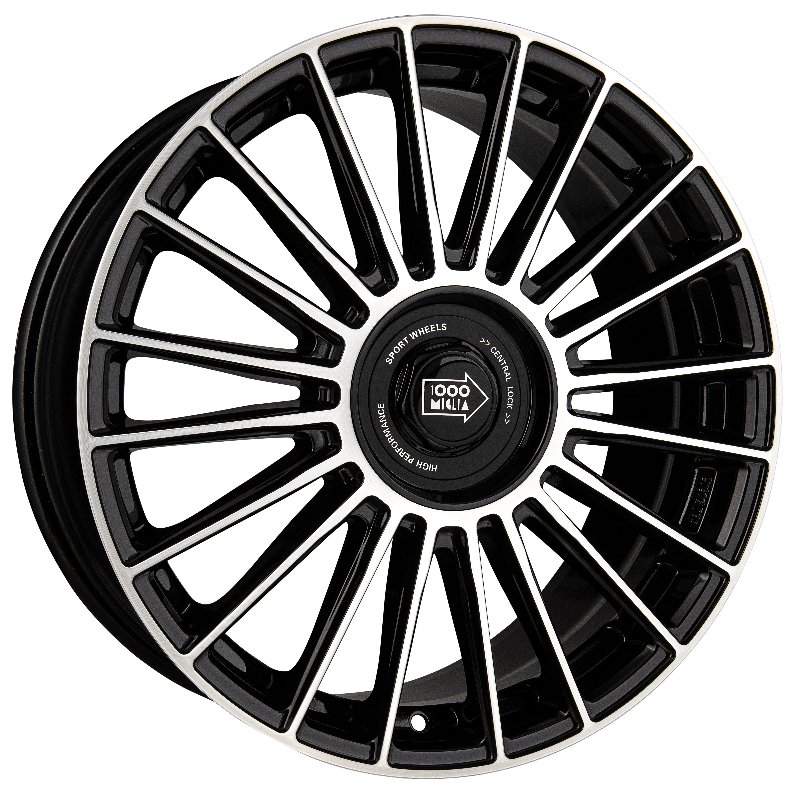 Cerchio MILLE MIGLIA Mm1022 Black Polished 5 fori 20\" 8.5X20 ET45 5x108