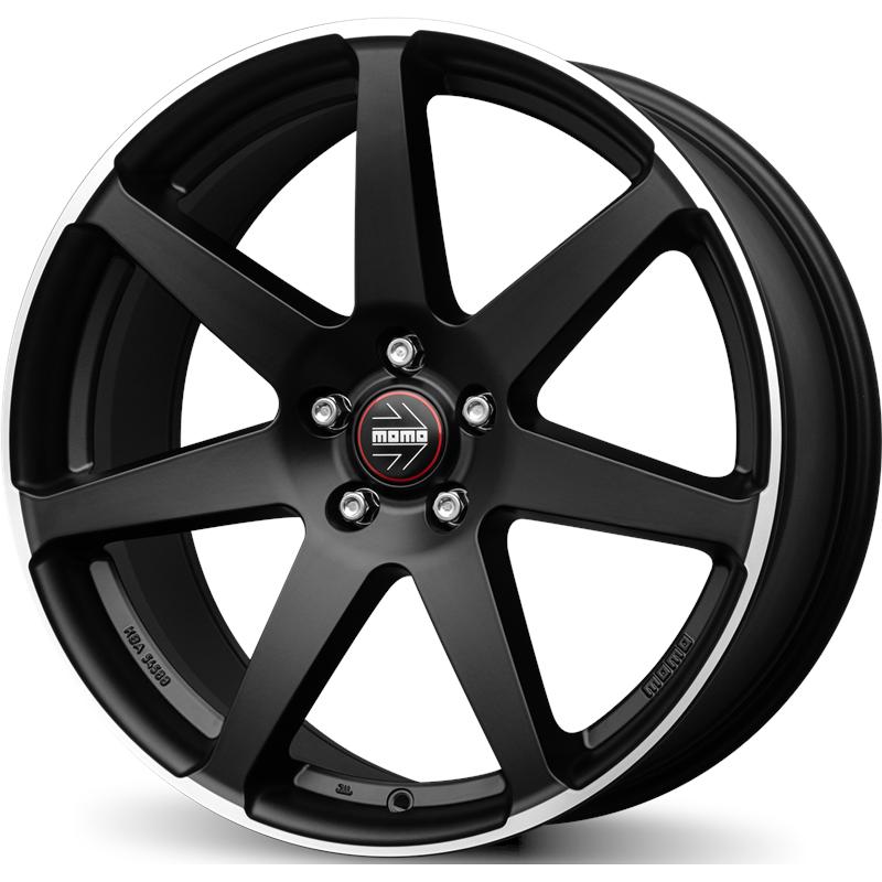 Cerchio MOMO WHEELS Seven Nero Opaco Diamantato 5 fori 19\" 8.5X19 ET40 5x114.3