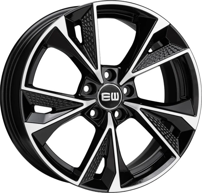 Cerchio EW Ew15 Luster Black Polished 5 fori 19\" 8X19 ET45 5x114.3