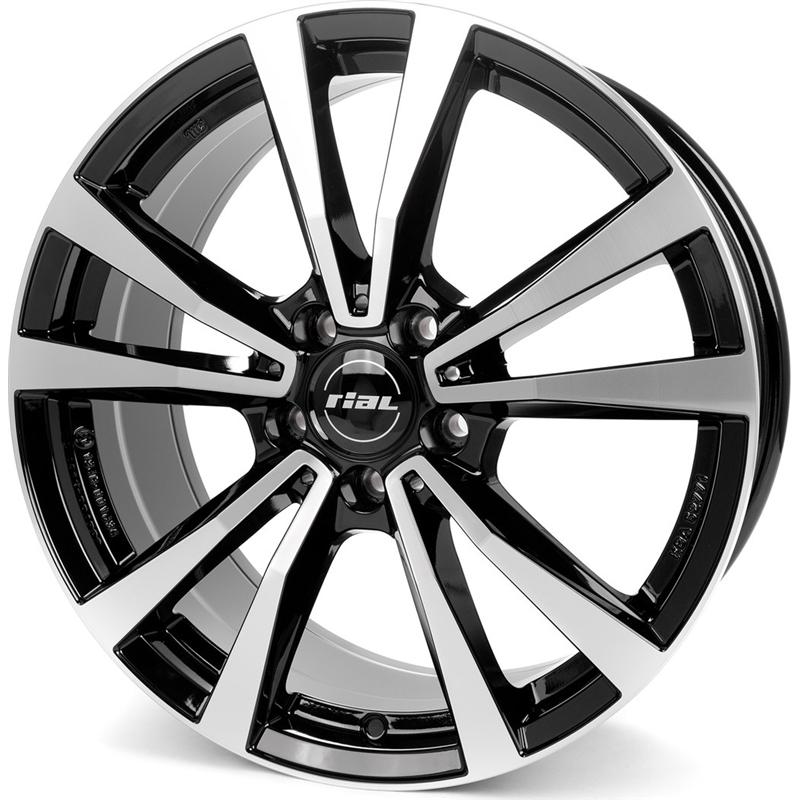 Cerchio RIAL M12 Diamant Schwarz Frontpoliert 5 fori 18\" 8X18 ET38 5x112