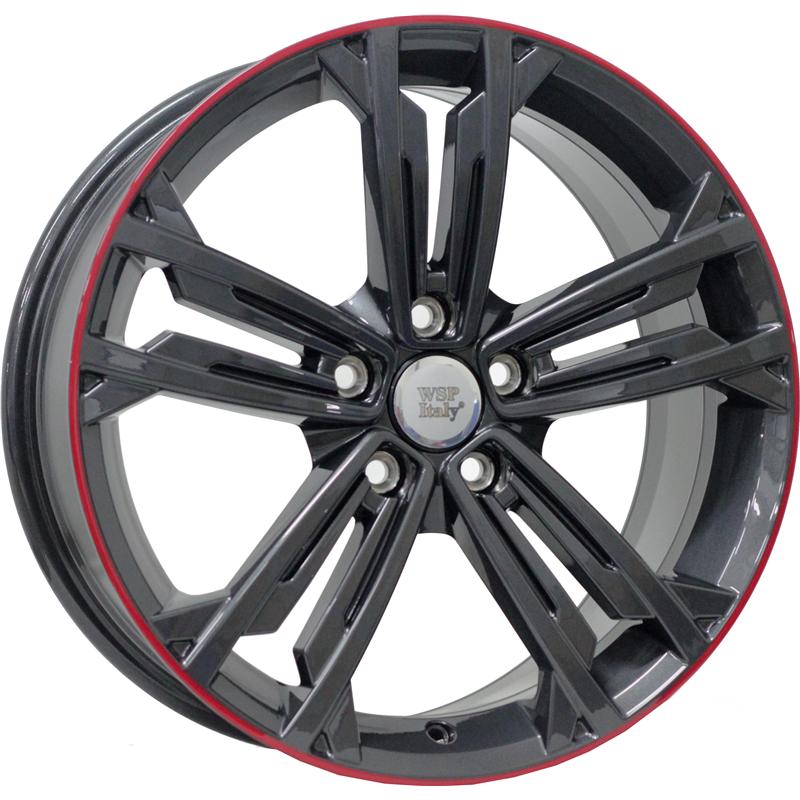 Cerchi in Lega WSP ITALY W471 Naxos Antracite Lip Polished 5 fori 18\" 7.5X18 ET49 5x112