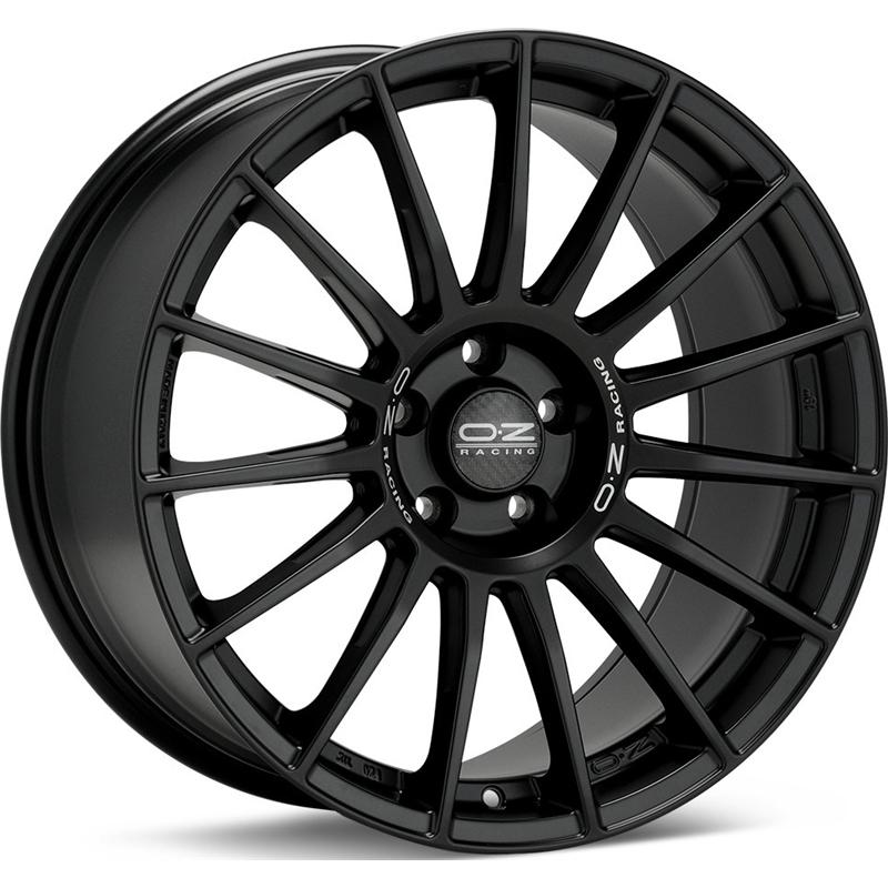 aCerchi in Lega OZ RACING Superturismo lm Matt Black Silver Lettering 5 fori 17\" 7.5X17 ET35 5x100