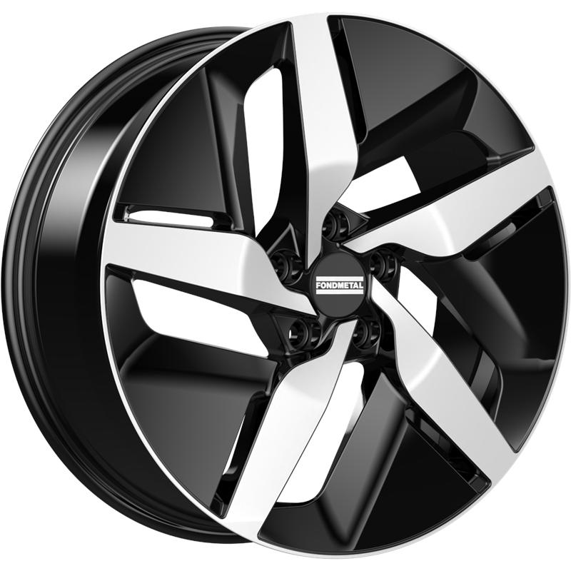 aCerchi in Lega FONDMETAL E-Joule Glossy Black Machined 5 fori 19\" 7.5X19 ET41 5x112