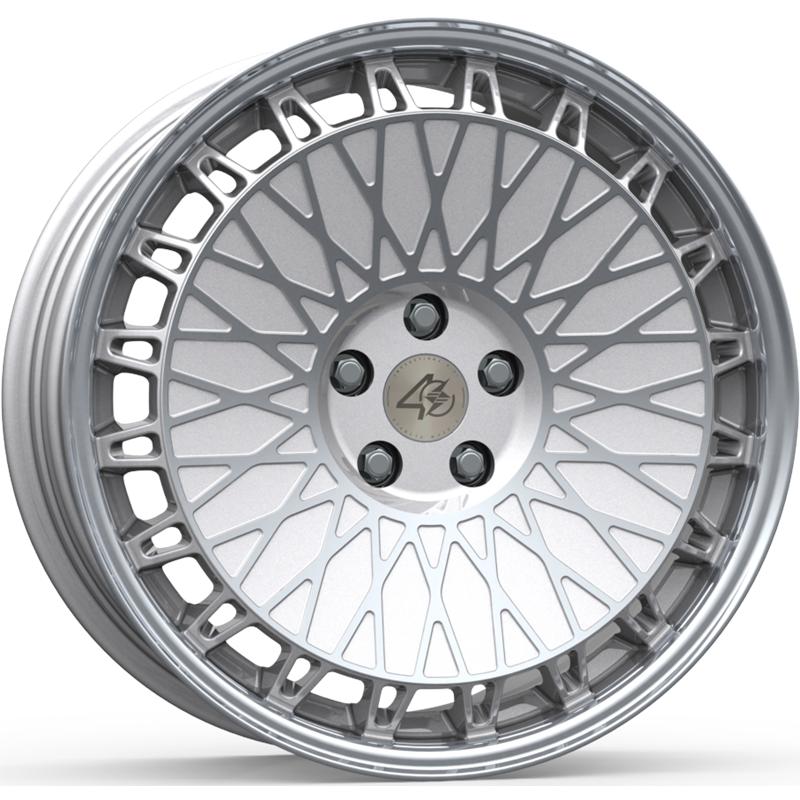 Cerchi in Lega ETA BETA Eb40 Shiny Silver Lip+face Polish 5 fori 19\" 8.5X19 ET25 5x108