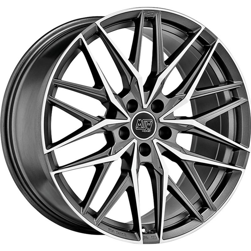 aCerchi in Lega MSW Msw 50 Matt Gun Metal Full Polished 5 fori 18\" 8X18 ET45 5x114.3