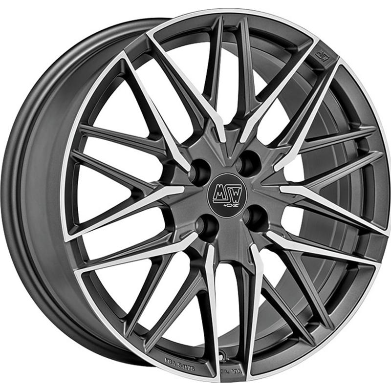 aCerchi in Lega MSW Msw 50-4 Matt Gun Metal Full Polished 4 fori 17\" 7X17 ET42 4x100