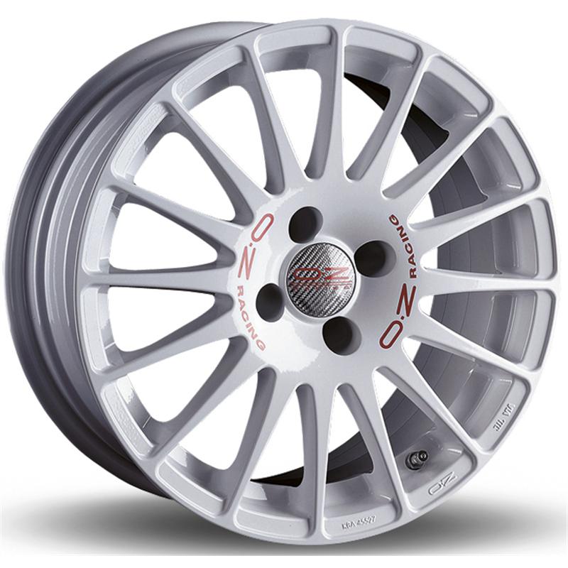 aCerchi in Lega OZ RACING Superturismo Wrc Race White Red Lettering 5 fori 17\" 7X17 ET45 5x114.3