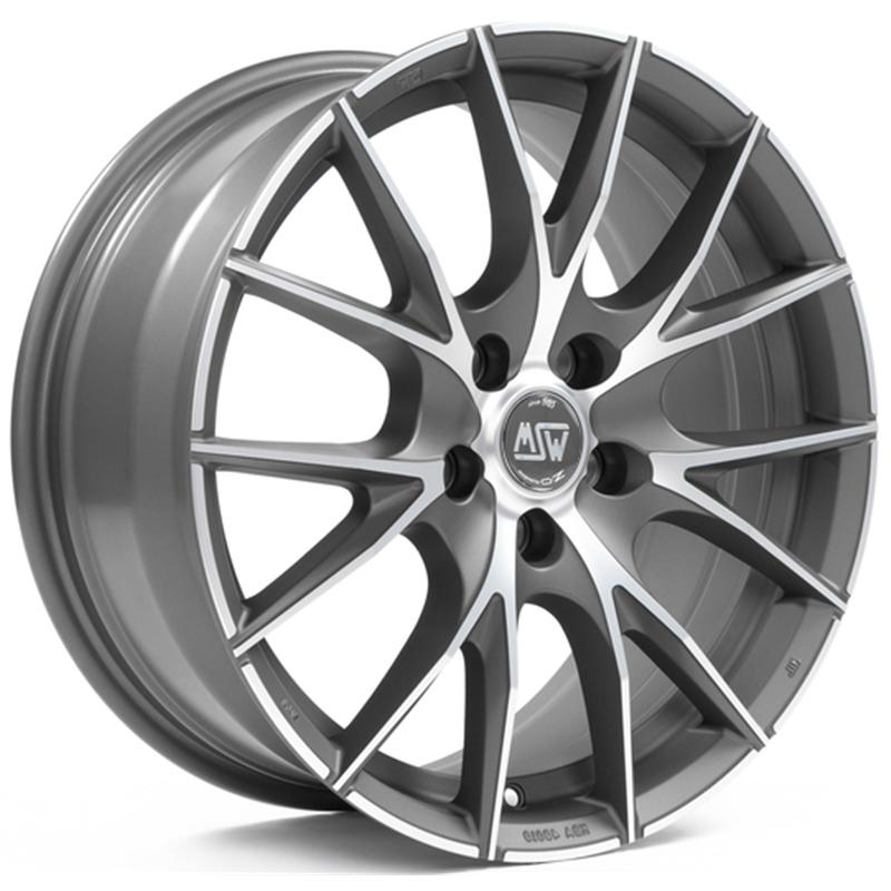 aCerchi in Lega MSW Msw 25 Matt Titan Full Polished 5 fori 18\" 8X18 ET21 5x112