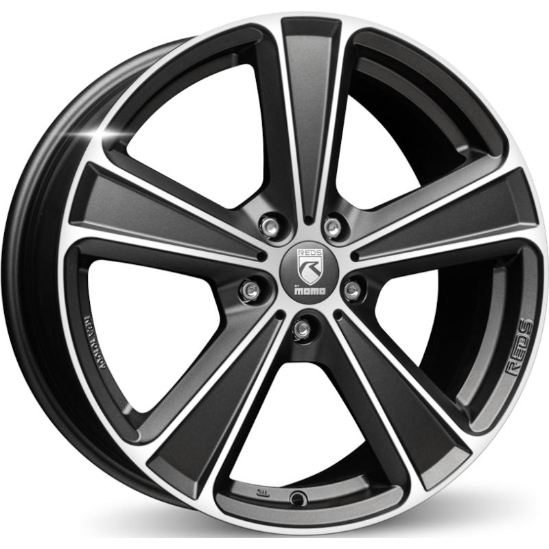 Cerchi in Lega MOMO WHEELS Shot! Anthracite Opaco Diamantato 5 fori 17\" 7.5X17 ET40 5x100