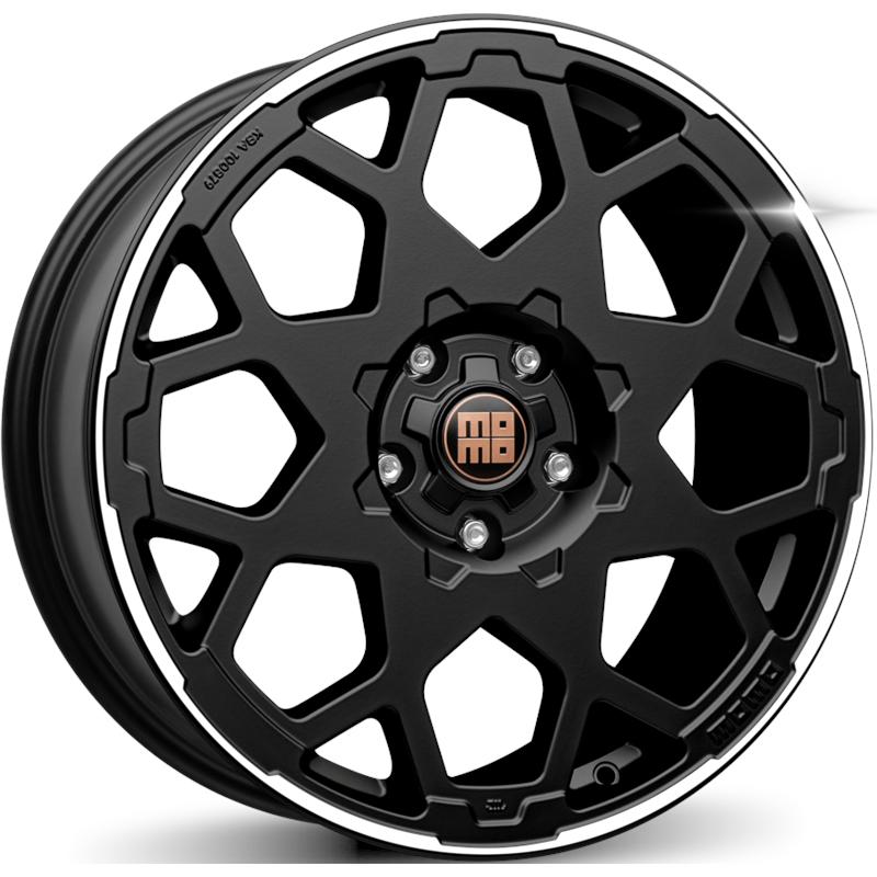Cerchio MOMO WHEELS Heavy Duty Suv Nero Opaco Diamantato 5 fori 20\" 8.5X20 ET42 5x108
