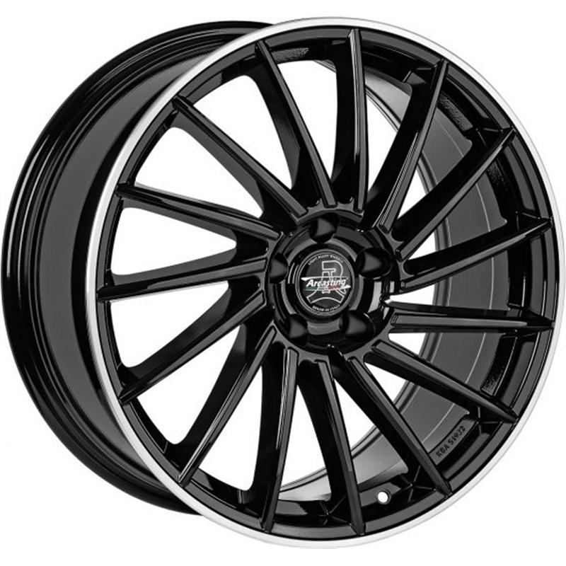 aCerchi in Lega ARCASTING Gotica Nero Bordo Diamante 5 fori 19\" 8.5X19 ET35 5x105