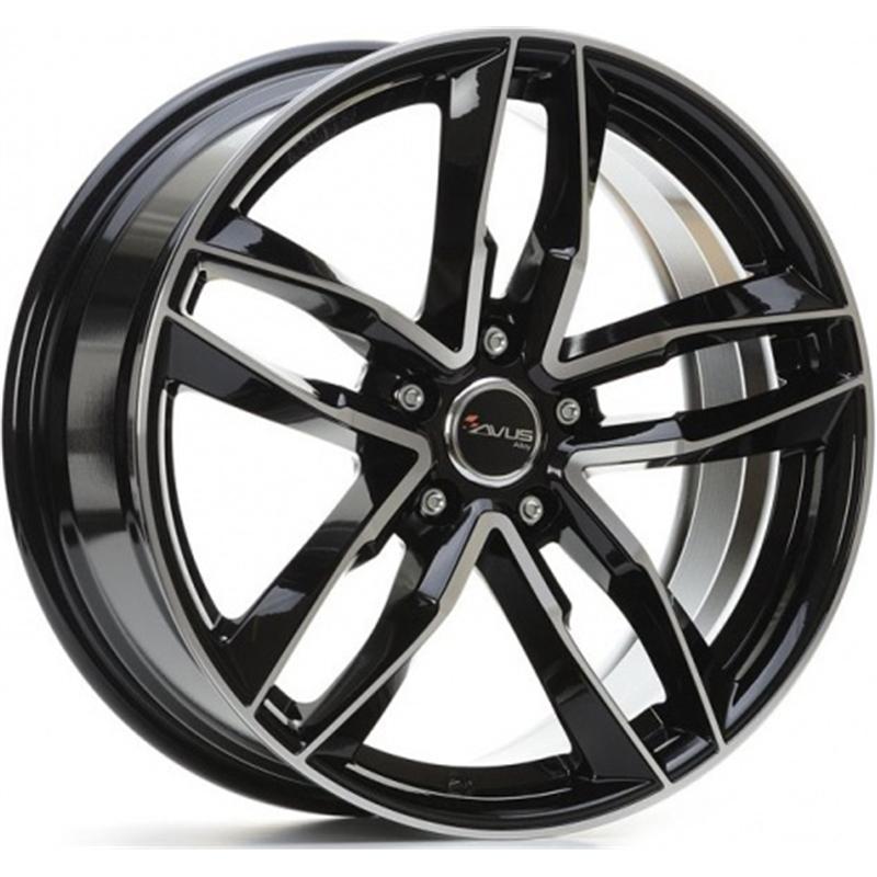 aCerchi in Lega AVUS Af16 Black Polished 5 fori 18\" 8X18 ET25 5x112