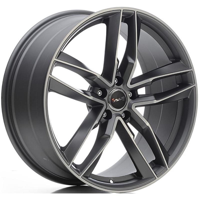 aCerchi in Lega AVUS Af16 Matt Anthracite Polished 5 fori 20\" 9X20 ET45 5x112