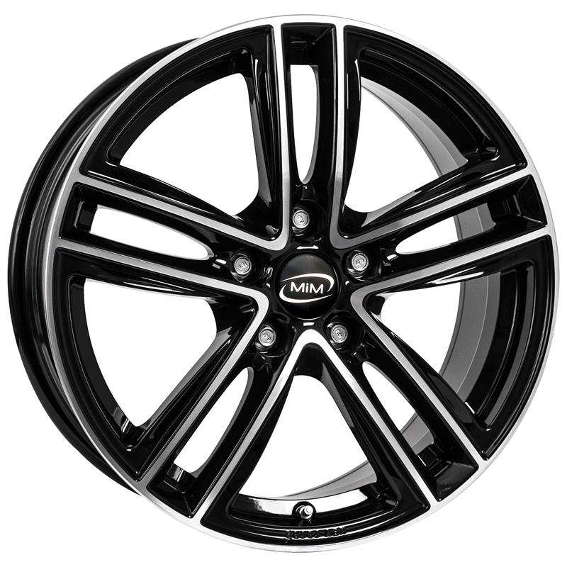 aCerchi in Lega MIM Real Ece Black Polish 5 fori 16\" 6.5X16 ET38 5x105