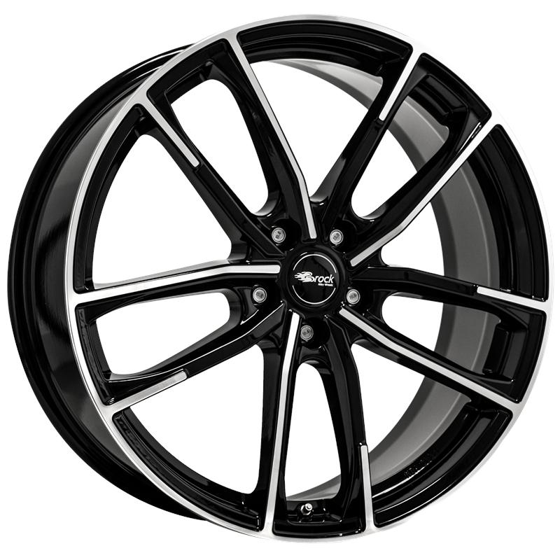 aCerchi in Lega BROCK B38 Black Mirror 5 fori 18\" 8X18 ET45 5x108