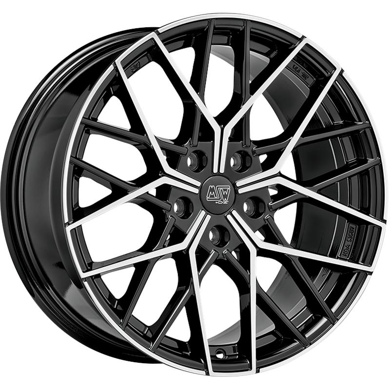 aCerchi in Lega MSW Msw 74 Gloss Black Full Polished 5 fori 19\" 8X19 ET45 5x114.3